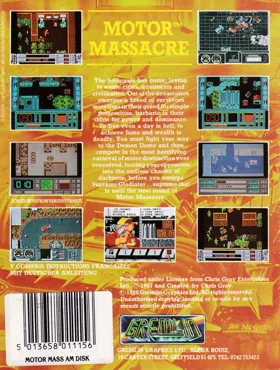 Motor Massacre (UK) (1988) (Trainer) box cover back